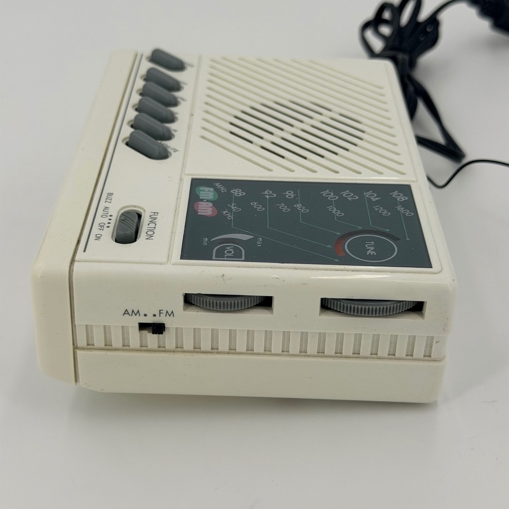 Technidyne Alarm Clock Radio Unisex OS White working Vintage AM/FM TD-289 - Picture 4 of 6